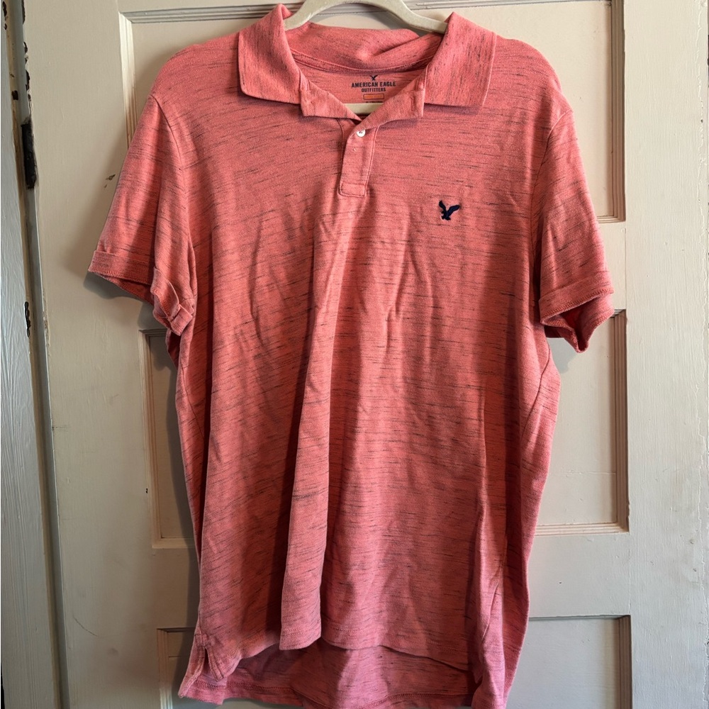 American Eagle Outfitters Coral Polo Shirt